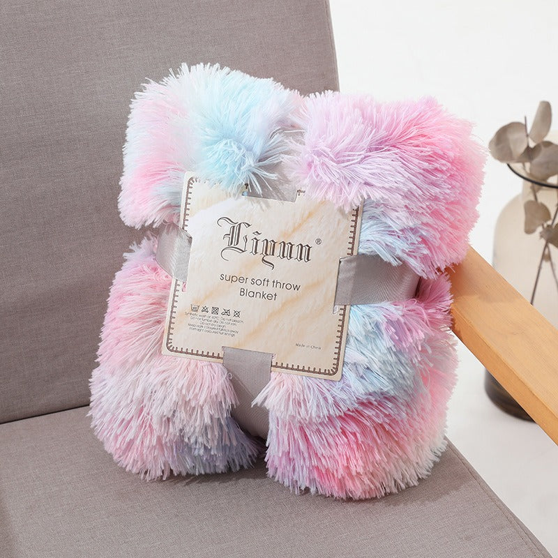 Rainbow Tie-Dye Plush Blanket
