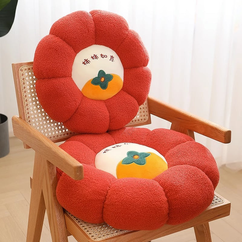 Pumpkin-Shaped Colored Chair Cushion