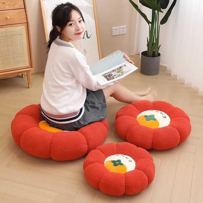 Pumpkin-Shaped Colored Chair Cushion