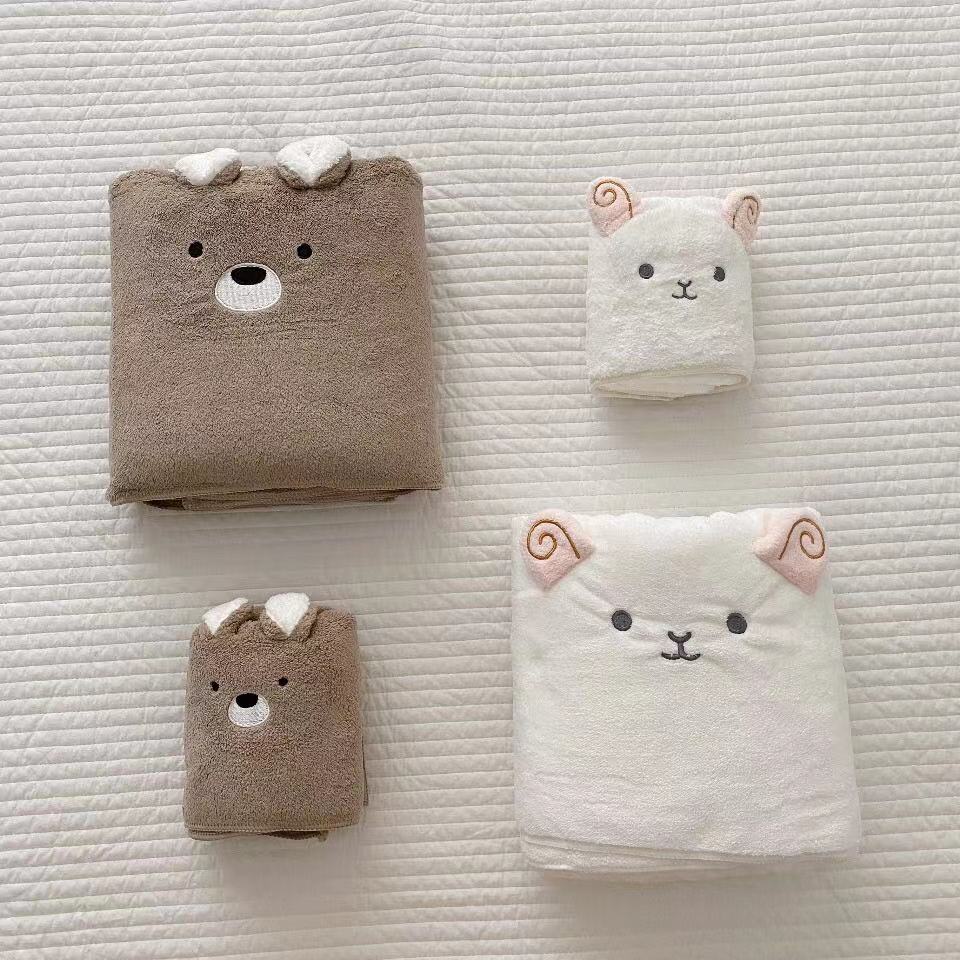 Kids Cartoon Bath Towel Set