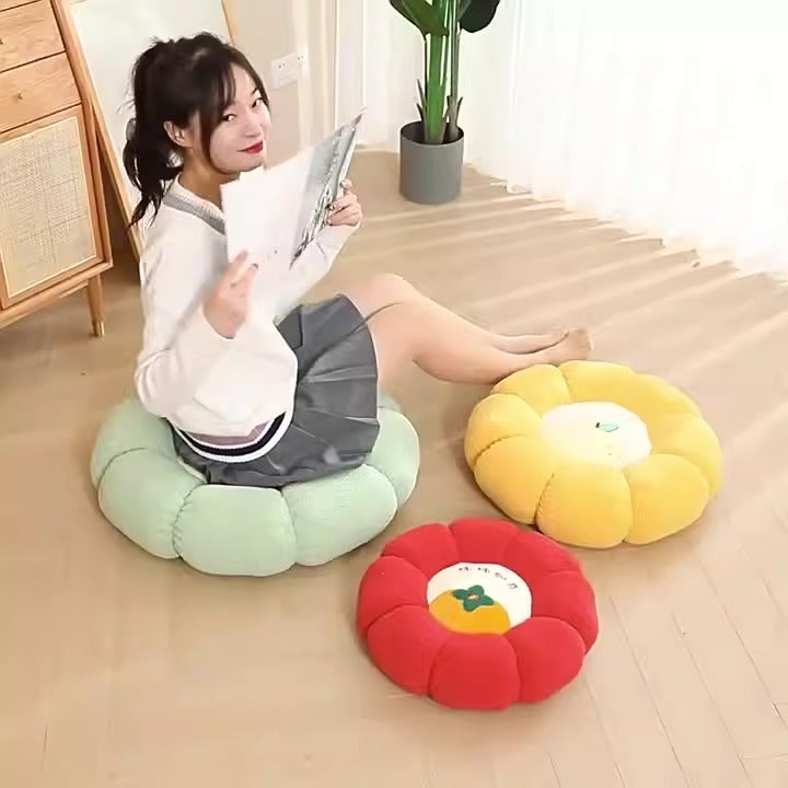 Pumpkin-Shaped Colored Chair Cushion