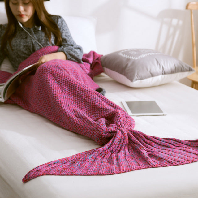 Knitted Mermaid Tail Blanket