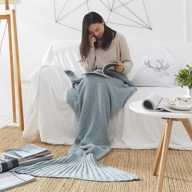 Knitted Mermaid Tail Blanket