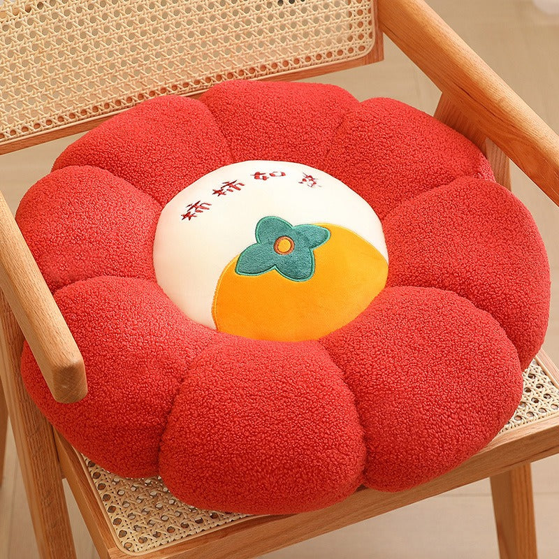 Pumpkin-Shaped Colored Chair Cushion