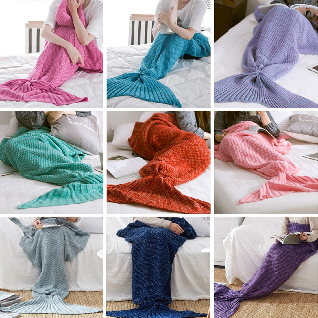Knitted Mermaid Tail Blanket