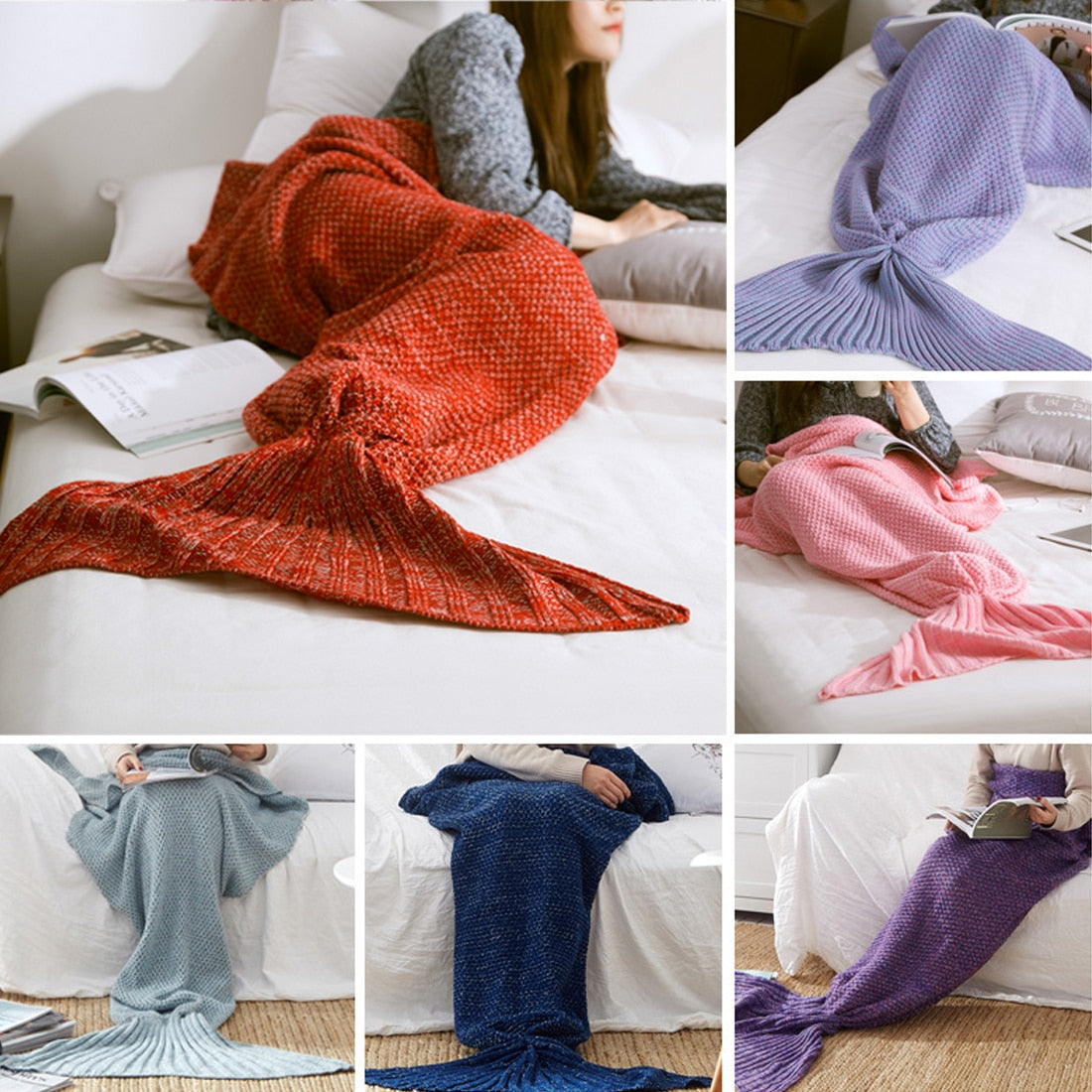 Knitted Mermaid Tail Blanket