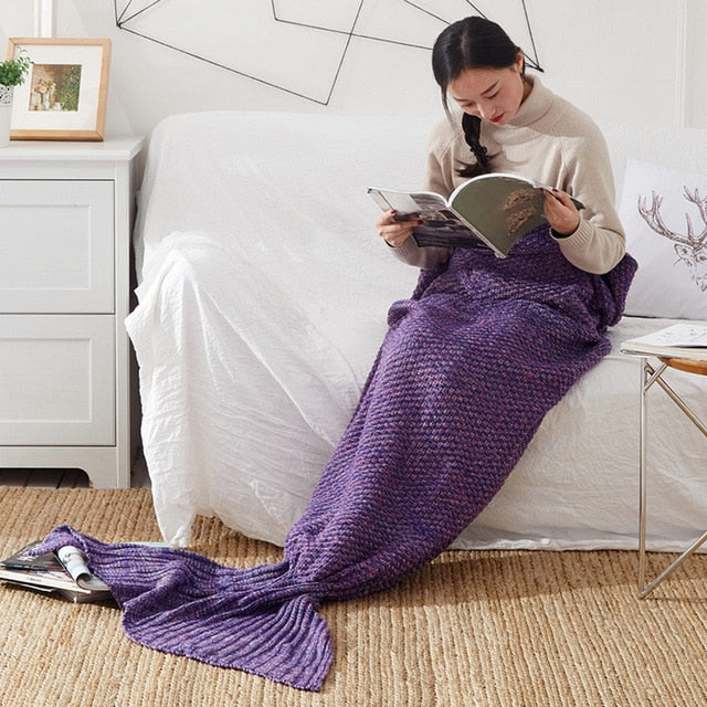 Knitted Mermaid Tail Blanket