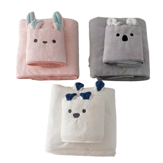 Kids Cartoon Bath Towel Set