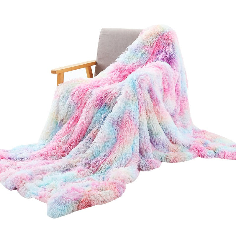 Rainbow Tie-Dye Plush Blanket