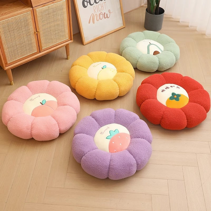 Pumpkin-Shaped Colored Chair Cushion