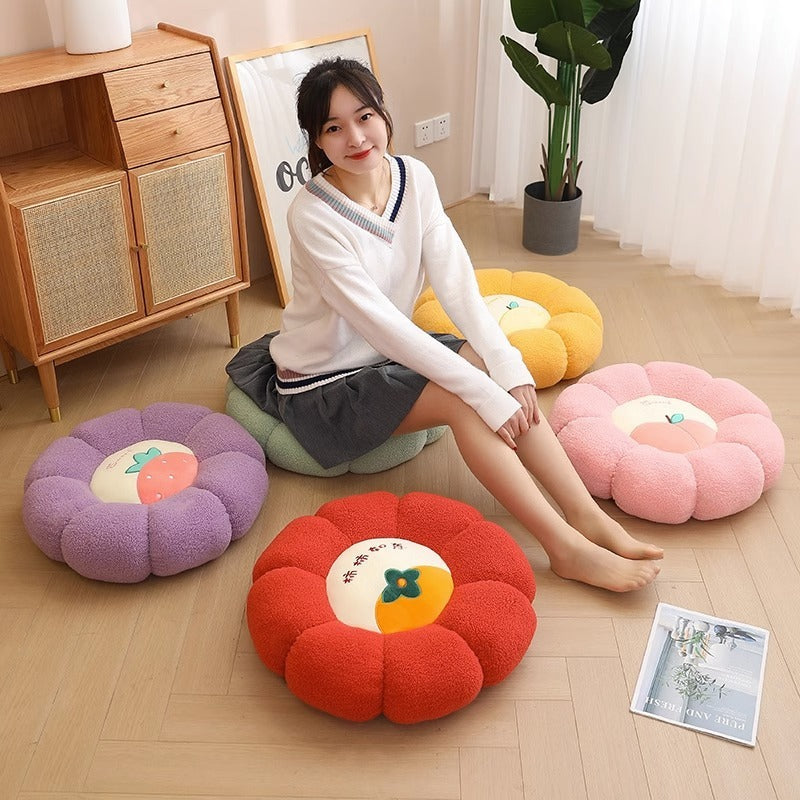 Pumpkin-Shaped Colored Chair Cushion