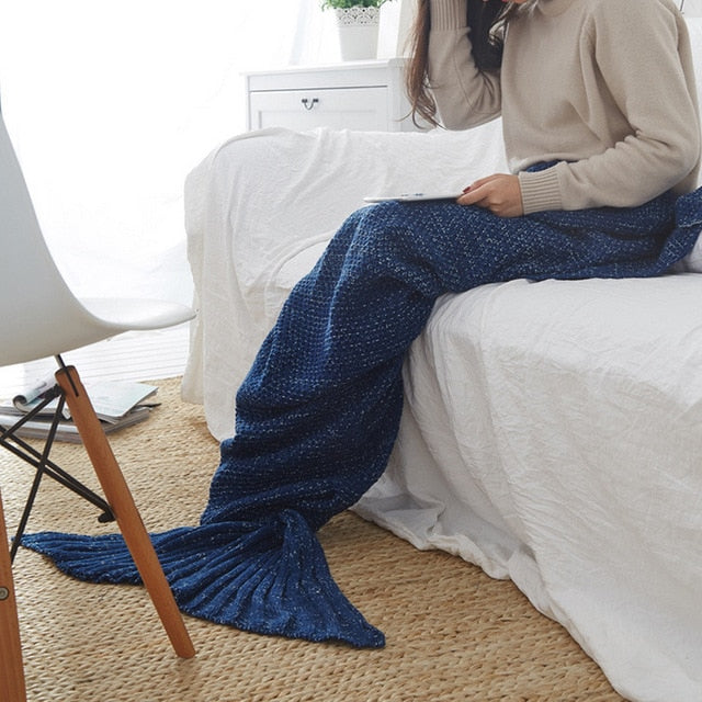 Knitted Mermaid Tail Blanket